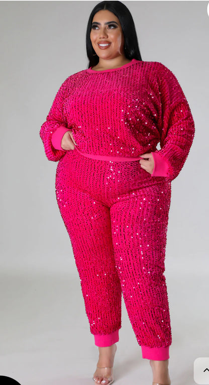 Glamour Me Up Sweatsuit Set (Pink)