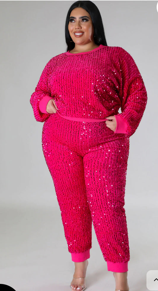 Glamour Me Up Sweatsuit Set (Pink)
